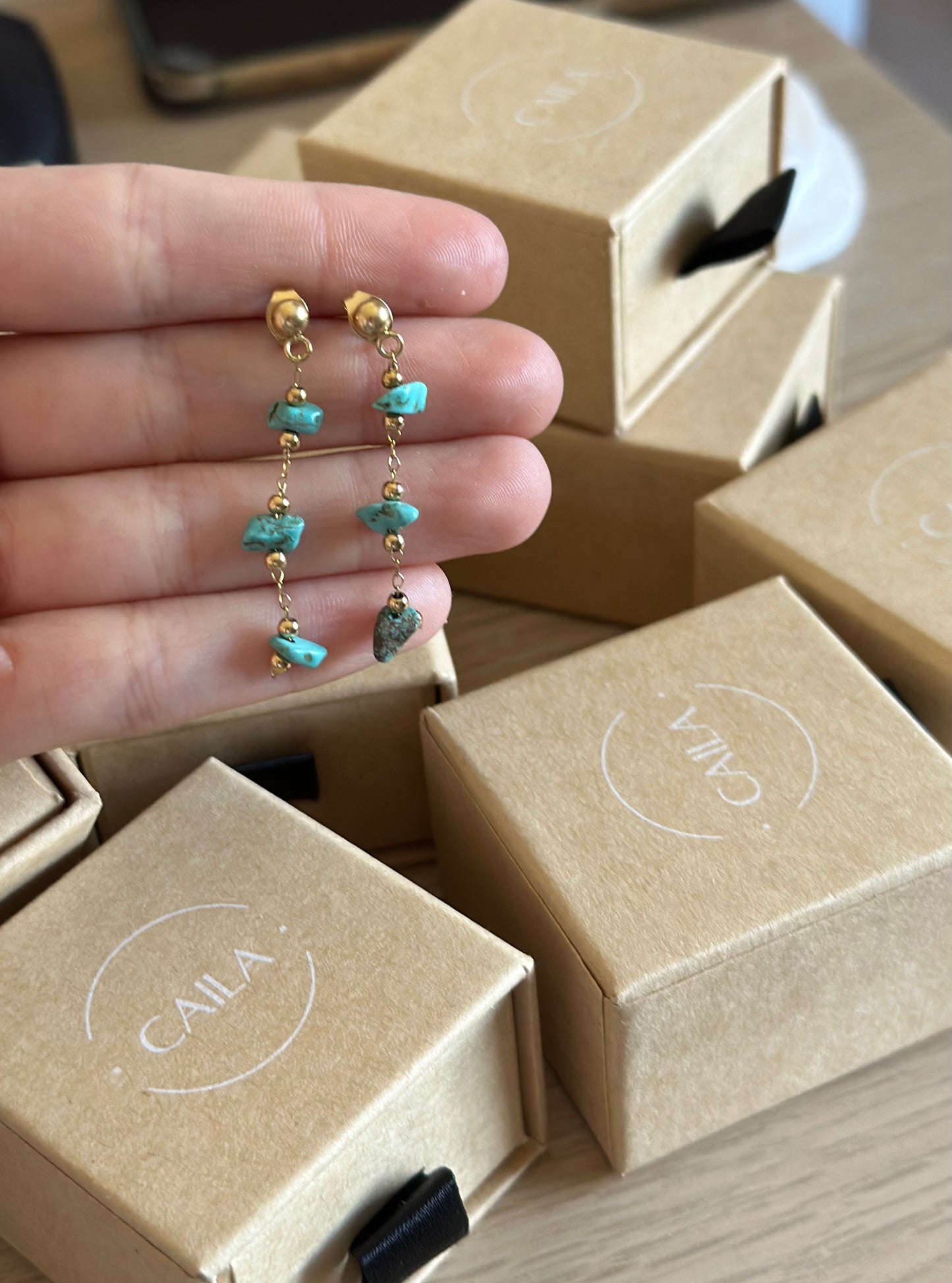 Pendientes Bauna Turquesa